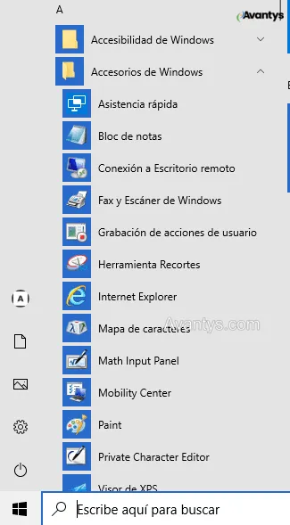 Carpeta Accesorios de Windows