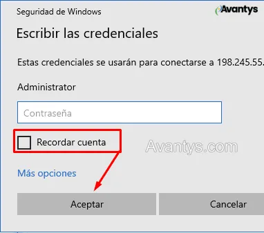 Aceptar el certificado de la conexion remota