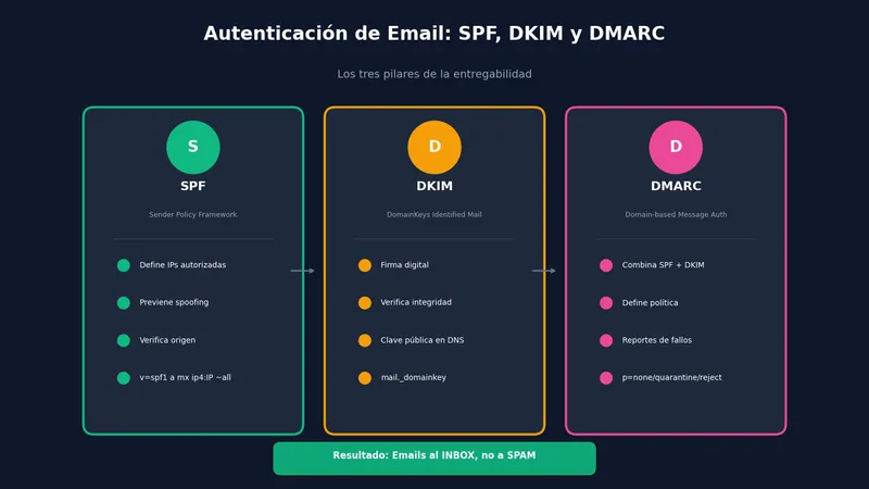 Autenticación de email con SPF DKIM y DMARC
