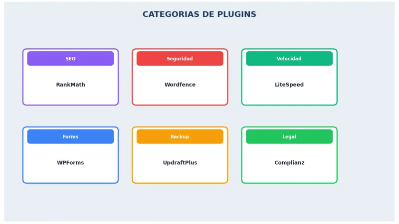 Categorías de plugins WordPress