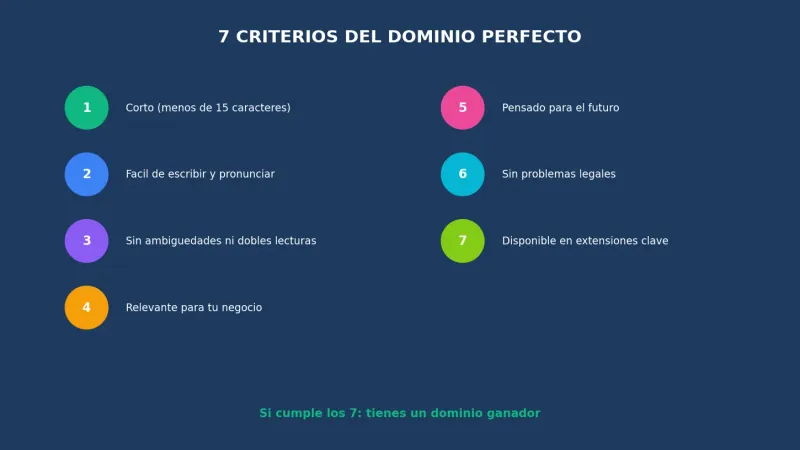 Checklist de 7 criterios para elegir el dominio perfecto