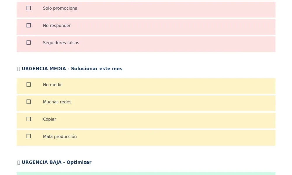 Checklist para identificar errores en tu estrategia de redes sociales