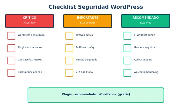 Checklist seguridad WordPress