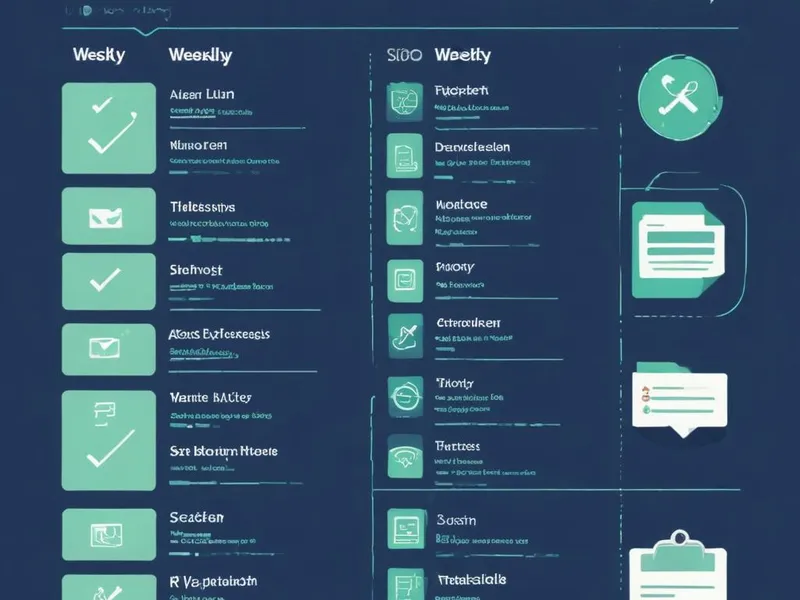 Checklist visual de verificaciones técnicas SEO semanales
