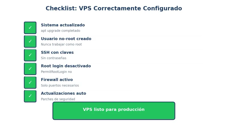 Checklist de VPS configurado correctamente