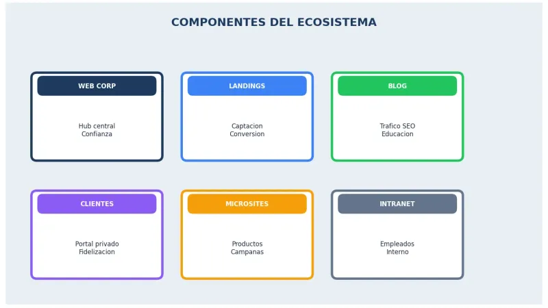 Componentes de un ecosistema web empresarial