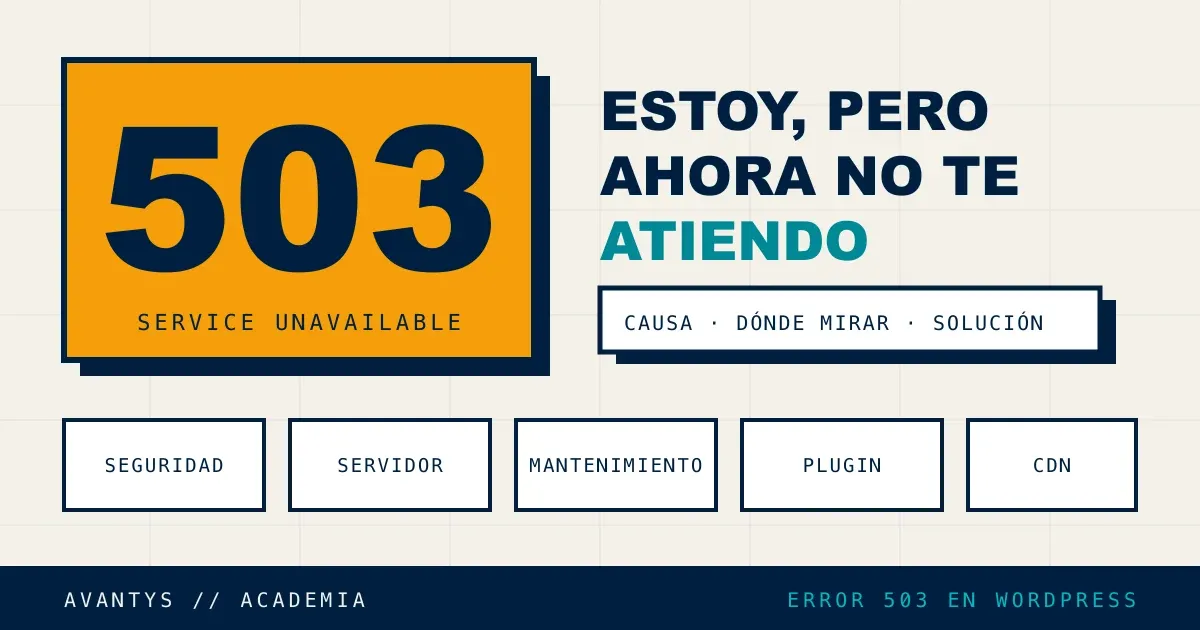 Error 503: qué significa y cómo solucionarlo en tu web