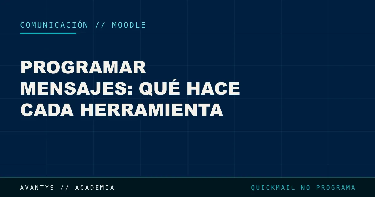 Programar Mensajes en Moodle: Qué Hace Cada Herramienta