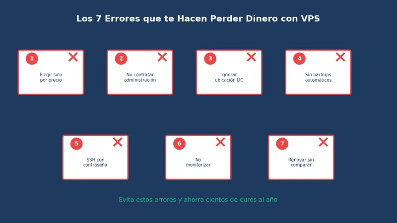 Los 7 errores más costosos al elegir y configurar un VPS