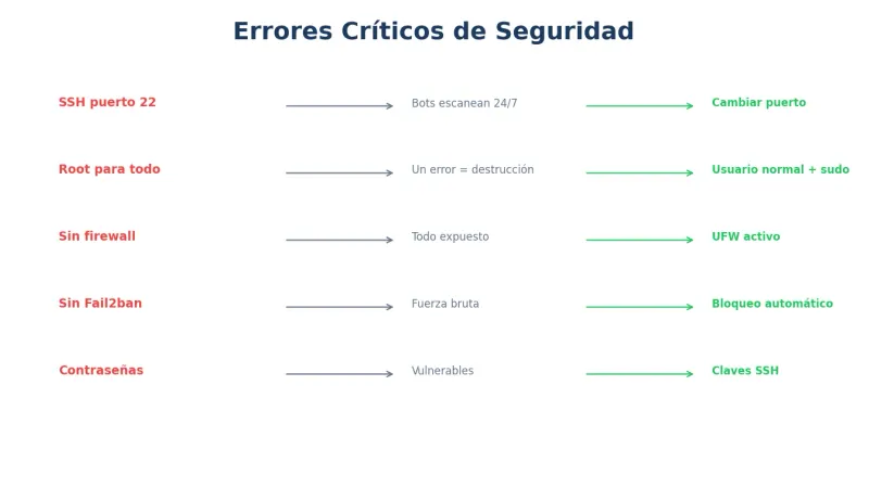 Errores críticos de seguridad VPS