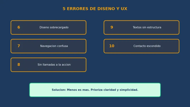 5 errores de diseño y UX más comunes en páginas web