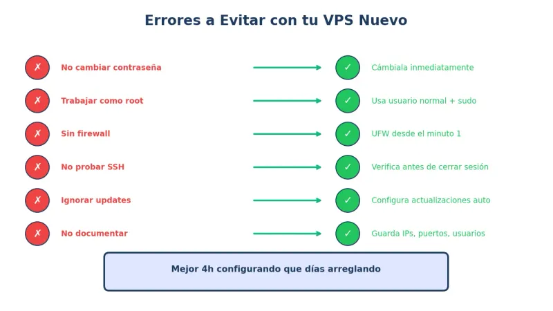Errores a evitar con un VPS nuevo