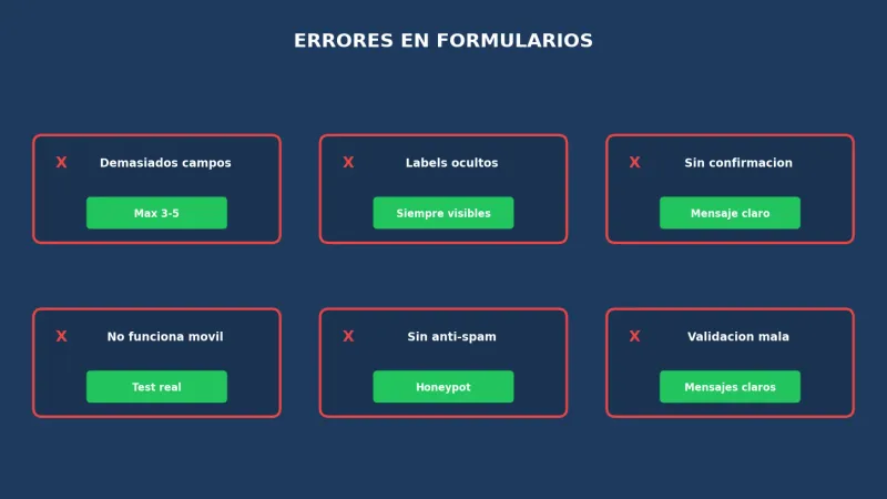 Errores comunes en formularios de contacto
