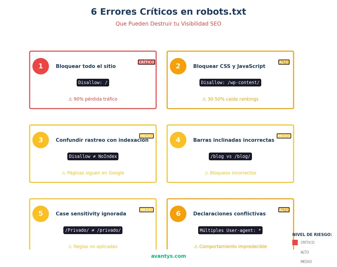 Errores comunes en robots.txt