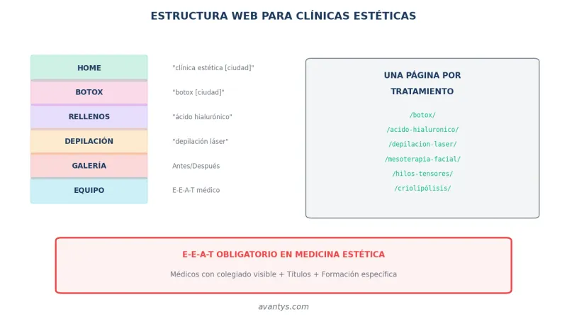 Estructura web para clínicas de medicina estética