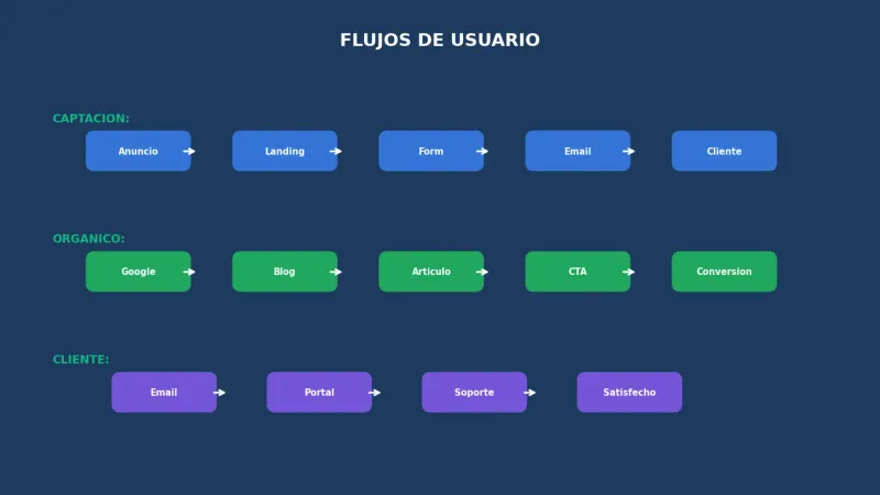 Flujo de usuarios en el ecosistema web