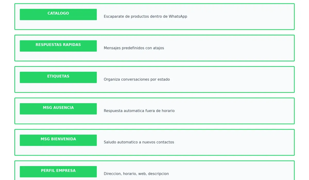 Funciones principales de WhatsApp Business para pymes
