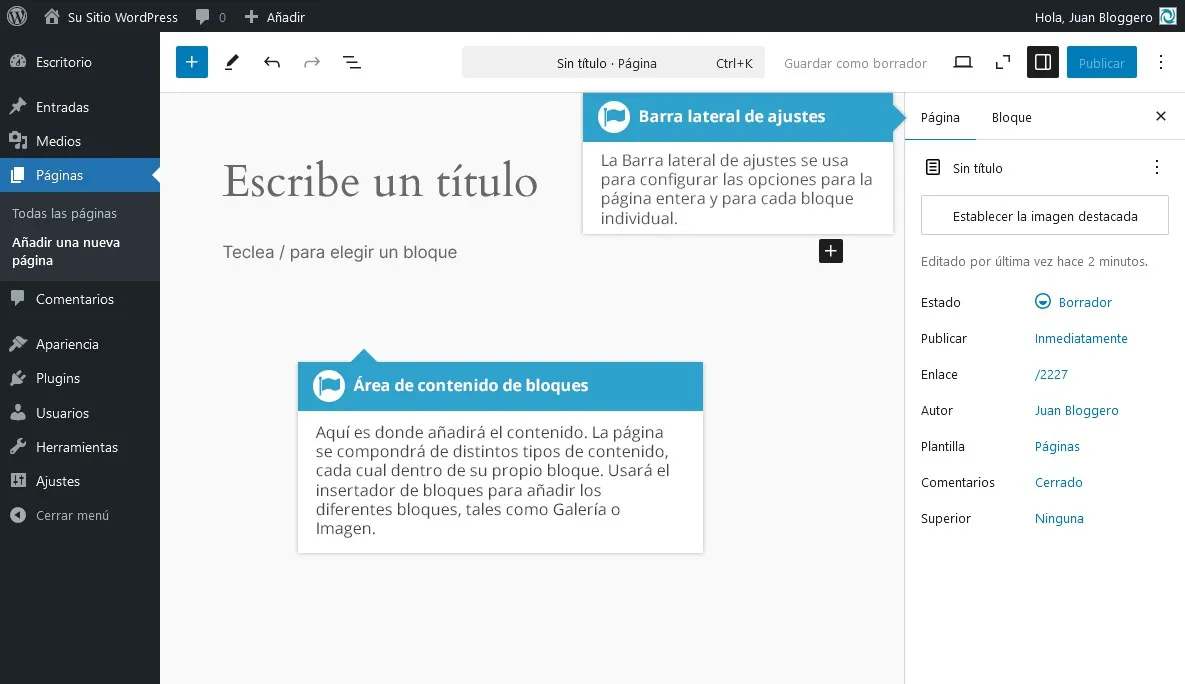 Interfaz del Editor de Bloques