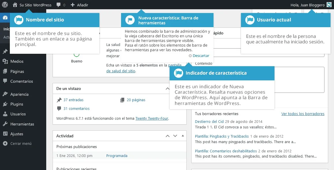 Panel de control de WordPress