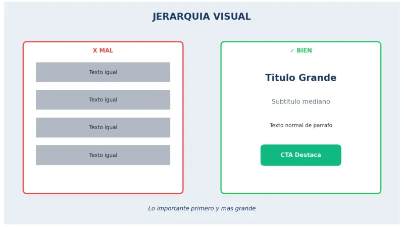 Ejemplo de jerarquía visual en diseño web