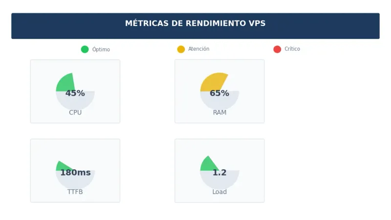 Métricas clave para monitorizar rendimiento del VPS