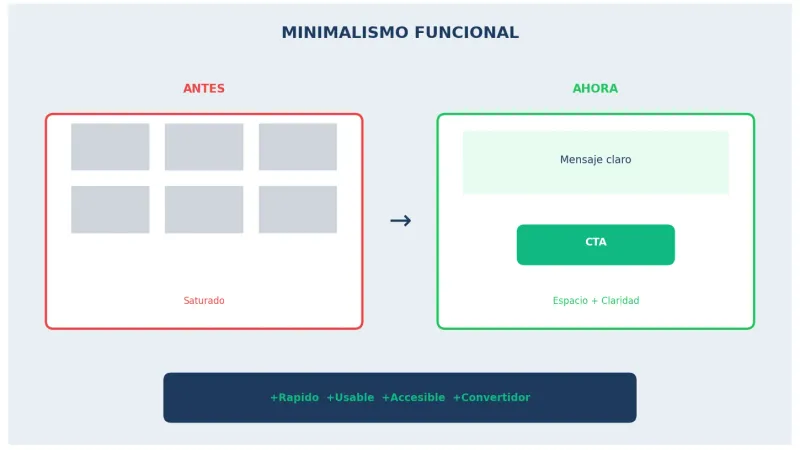 Minimalismo funcional en diseño web 2026