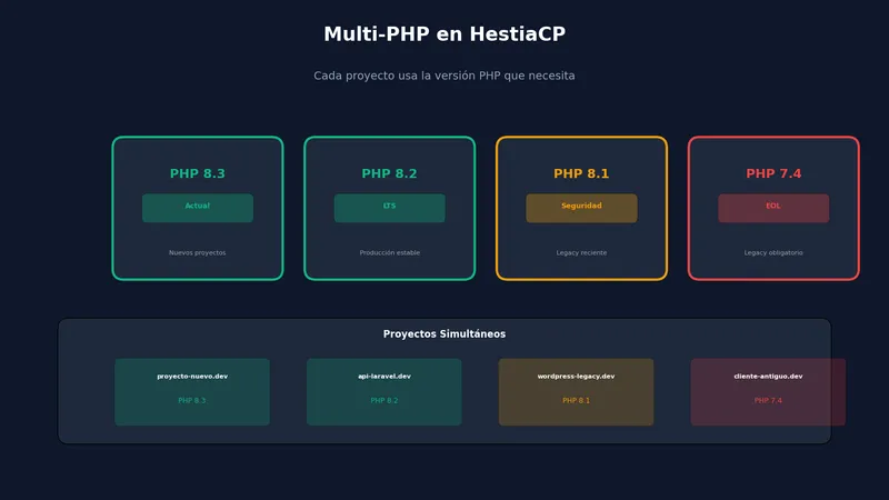 Múltiples versiones de PHP en HestiaCP