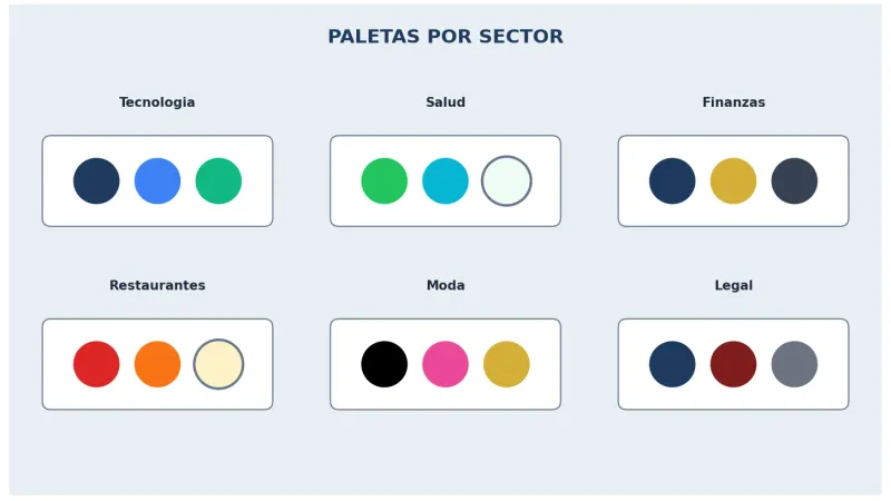 Paletas de colores recomendadas por sector e industria