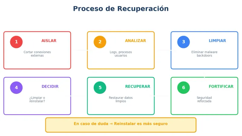 Pasos recuperación hackeo