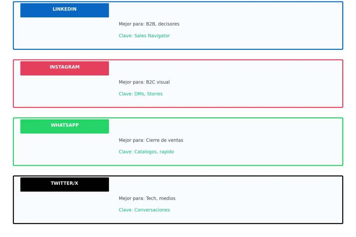 Social selling por plataforma