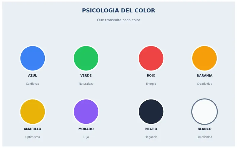 Psicología del color: qué transmite cada color en diseño web