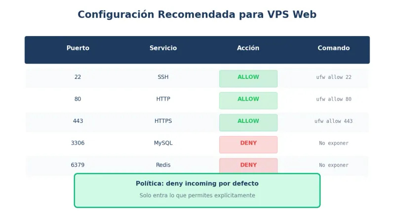 Reglas de firewall recomendadas para VPS