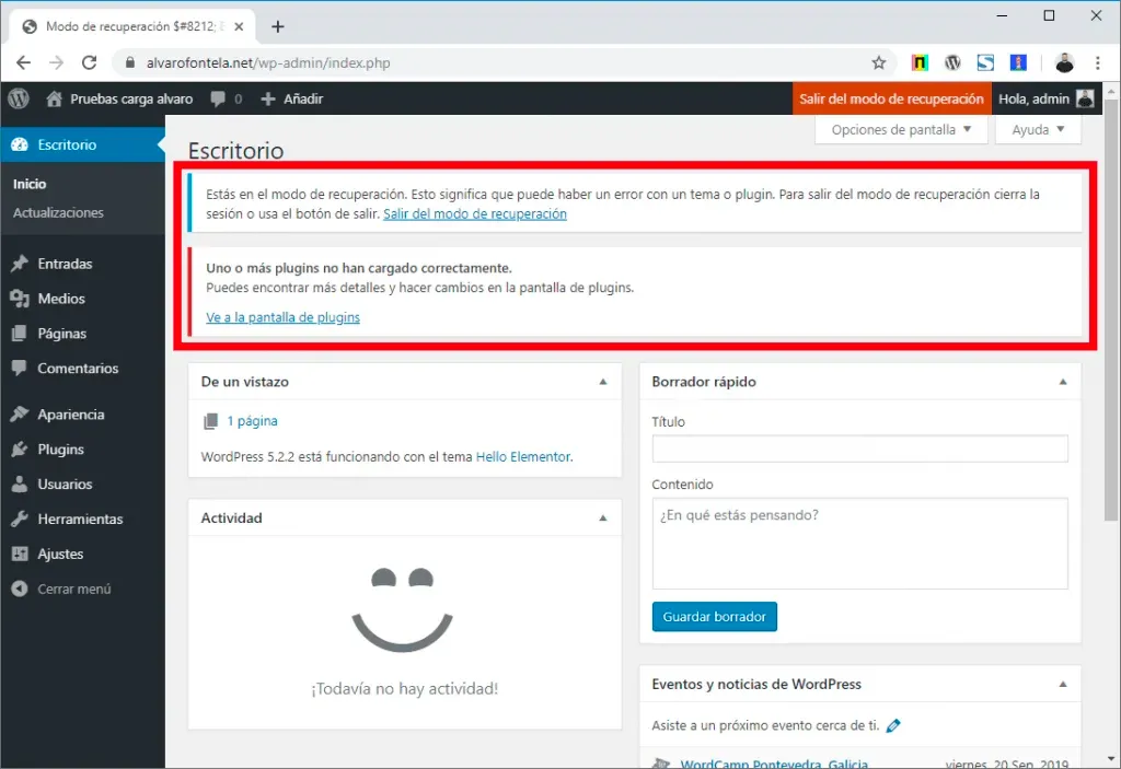 Solución de problemas de WordPress