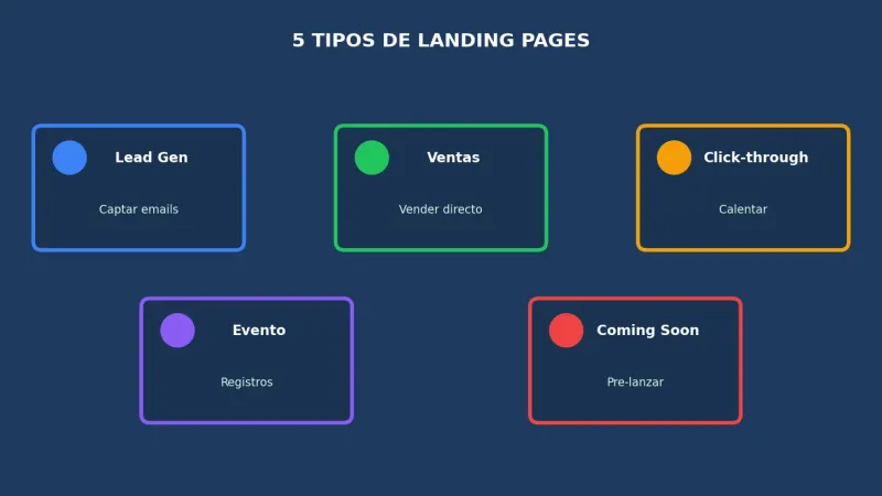 5 tipos principales de landing pages según su objetivo
