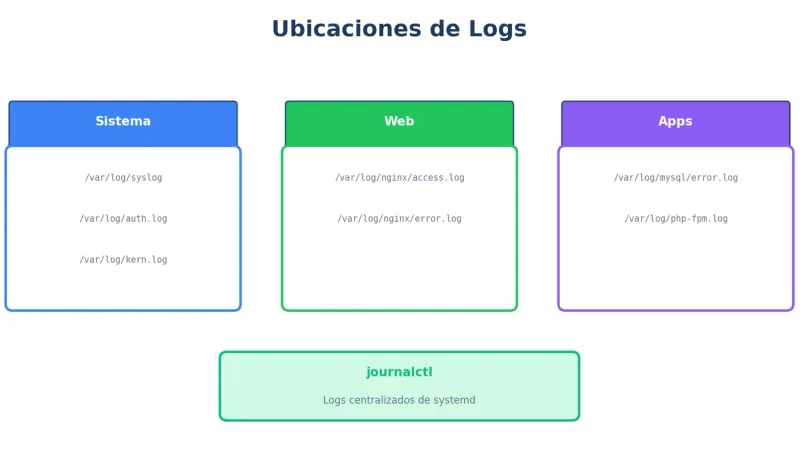 Ubicaciones de logs en VPS