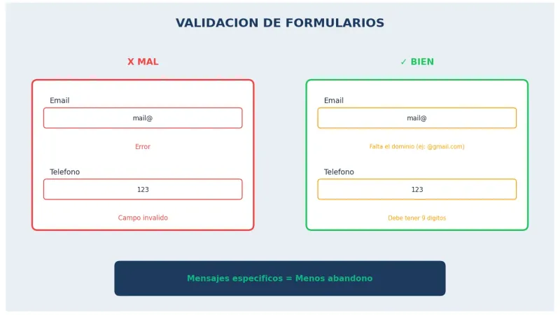 Validación correcta de formularios web