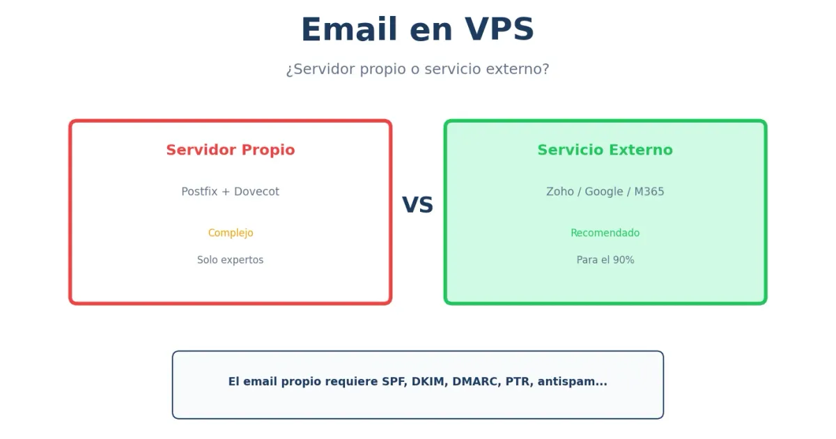 Email en VPS - servidor propio vs servicios externos