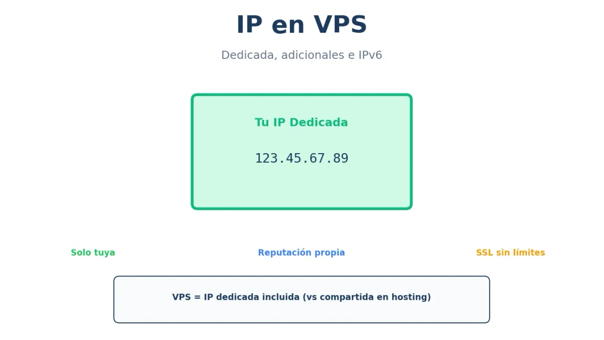 IP en VPS: Dedicada, Compartida y Adicionales