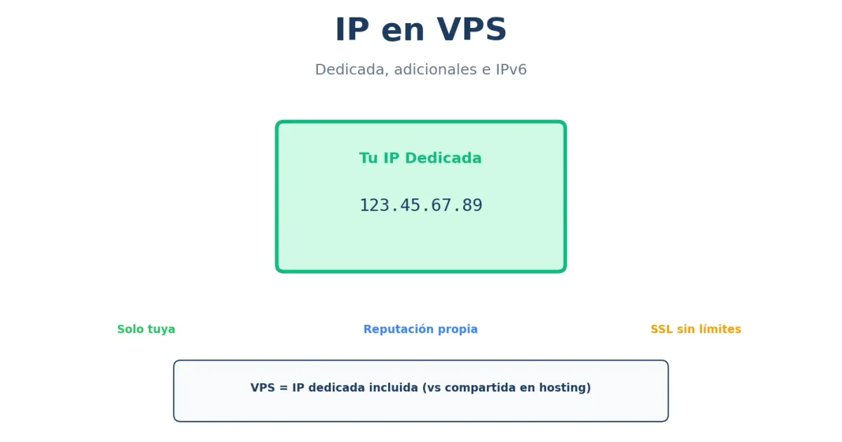 IP en VPS - dedicada, compartida y adicionales