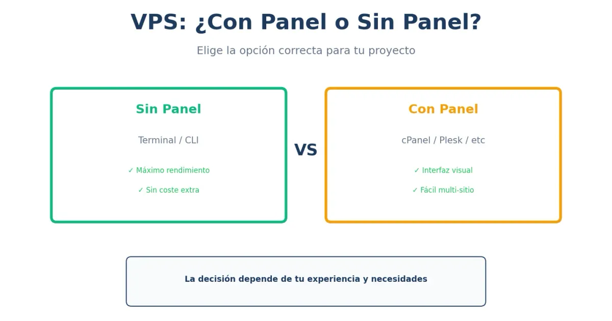 VPS con panel vs sin panel